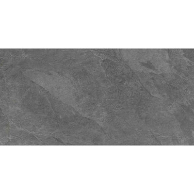 RAK 60x120 20mm Carmo Stone Anthracite Grey Matt Unglazed Stone Effect Porcelain Outdoor Paving Tile - 0.72m² Pack of 1