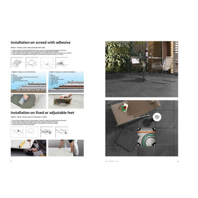 RAK 60x60 20mm Fashion Stone Outdoor Beige Matt Smooth Unglazed Stone Effect Porcelain Outdoor Paving Tile  - 0.72m² Pack of 2