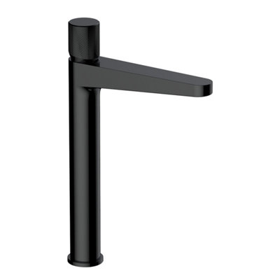 RAK Amalfi Tall Brushed Modern Basin Tap Solid Brass - Matt Black