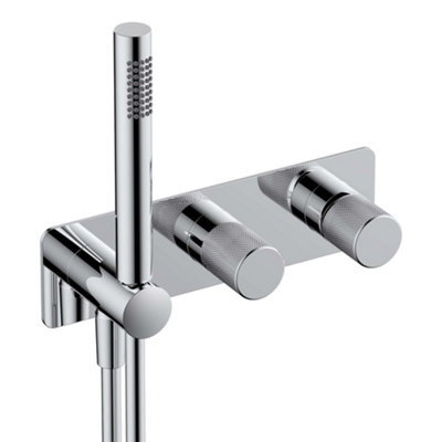 RAK Amalfi Thermostatic Concealed Dual Outlet Shower Valve with Handset - Chrome