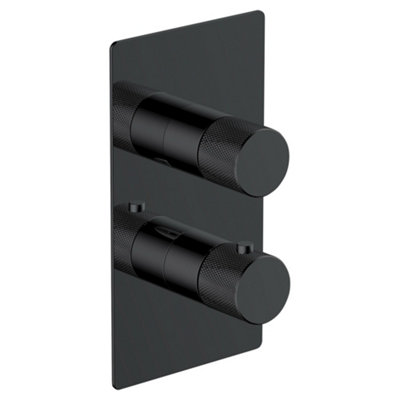 RAK Amalfi Thermostatic Dual Outlet Concealed Shower Valve - Matt Black