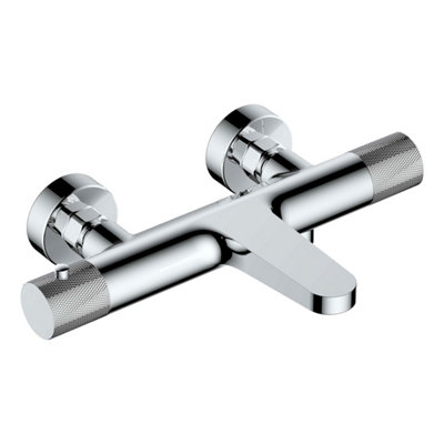 RAK Amalfi Thermostatic Wall Mounted Bath Shower Mixer Tap - Chrome