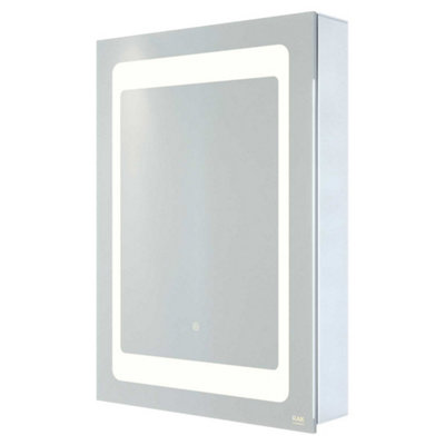 RAK Aphrodite 500x700mm Silvery White Square with Touch Sensor Illuminated Mirror Cabinet IP44