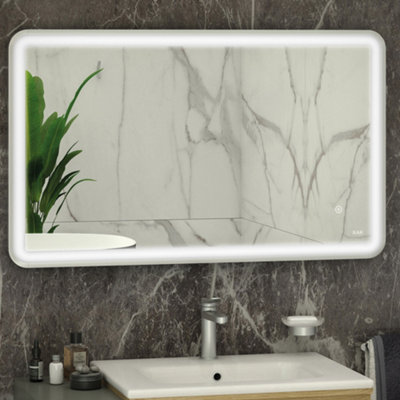 RAK Art Soft 600x1200mm Chrome Square with Touch Sensor Illuminated Mirror IP44