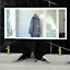 RAK Art Square 600x1000mm Matt Black Square with Touch Sensor Illuminated Mirror IP44