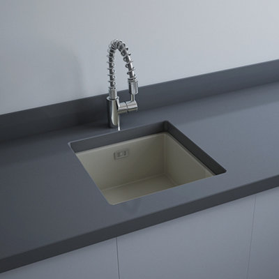 RAK Ceramics Silvia 450mm Fire Clay Undermount Kichen Sink Matt Greige