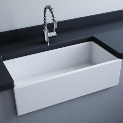 RAK Ceramics Traditional 1-Bowl Sit-On Ceramic Kitchen Sink, White ...