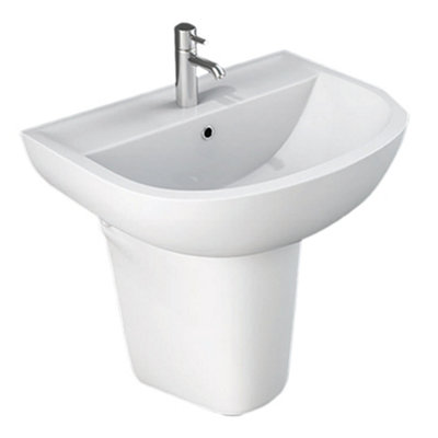 RAK Compact 1 Tap Hole Overflow Wash Basin Bathroom 450mm White (BASIN ...