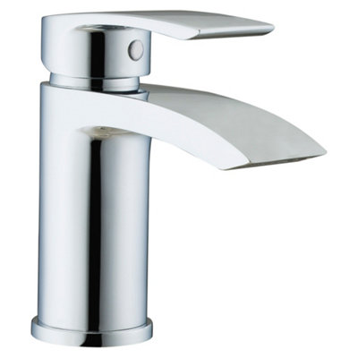 RAK Curve Polished Chrome Modern Basin Cloakroom Sink Mixer Tap Solid Brass