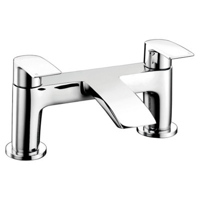 RAK Curve Polished Chrome Modern Bath Filler Mixer Tap Solid Brass