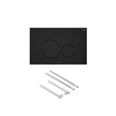 RAK Eco-Fix 0.82M Low Height Concealed Cistern Frame for Wall Hung WC Pans with Matt Black Round Dual Flush Plate - WRAS