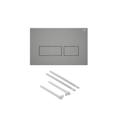 RAK Eco-Fix 0.82M Low Height Concealed Cistern Frame for Wall Hung WC Pans with Matt Grey Rectangle Dual Flush Plate - WRAS
