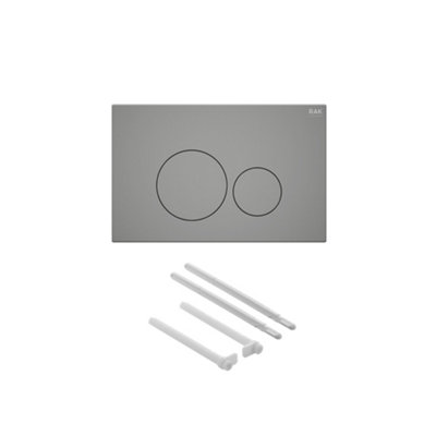 RAK Eco-Fix 0.82M Low Height Concealed Cistern Frame for Wall Hung WC Pans with Matt Grey Round Dual Flush Plate - WRAS