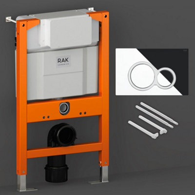 RAK Eco-Fix 0.82M Slimline Concealed Cistern Frame with Gloss Chrome ...