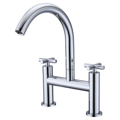 RAK Ella Polished Chrome Modern Bath Filler Mixer Tap Solid Brass