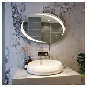 RAK Hades 900x600mm Silvery White Oval with Touch Sensor Illuminated Mirror IP44