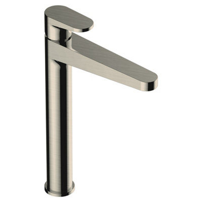 RAK Ischia Tall Brushed Nickel Modern Basin Tap Solid Brass