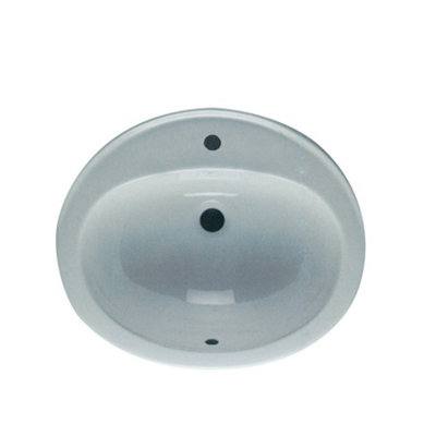 RAK Jessica Inset Countertop Basin 530mm Wide - 1 Tap Hole (inc Overflow)