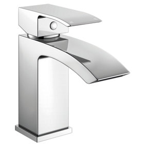 RAK Metropolitan Polished Chrome Modern Basin Cloakroom Sink Mixer Tap Solid Brass