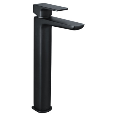 RAK Moon Tall Matt Black Modern Basin Tap Solid Brass