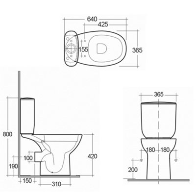 RAK Morning Close Coupled Toilet WC with S600 Basin & Pedestal Set