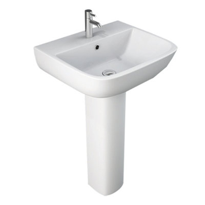 RAK Origin Close Coupled Corner Toilet WC with S600 Basin & Pedestal Set
