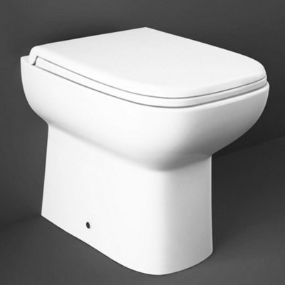 RAK Origin Compact Square Back to Wall Toilet WC Pan with Soft Close  Slimline Sandwich Seat | DIY at B&Q