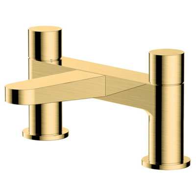 RAK Petit Brushed Gold Round Bath Filler Mixer Tap Solid Brass