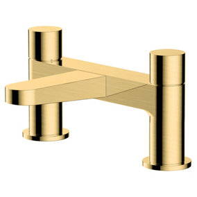 RAK Petit Brushed Gold Round Bath Filler Mixer Tap Solid Brass
