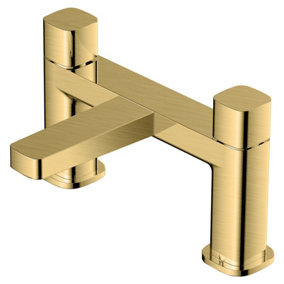 RAK Petit Brushed Gold Square Bath Filler Mixer Tap Solid Brass