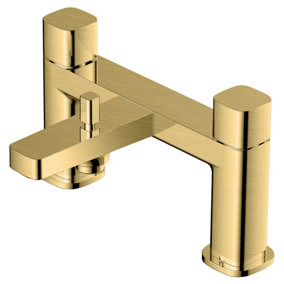 RAK Petit Brushed Gold Square Bath Shower Mixer Tap Solid Brass
