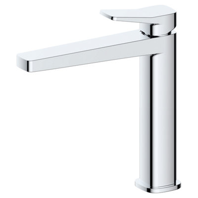 RAK Petit Mid Height Polished Chrome Modern Basin Mixer Tap Solid Brass