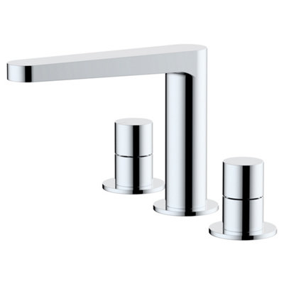 RAK Petit Polished Chrome 3 Hole Deck Mounted Basin Sink Tap