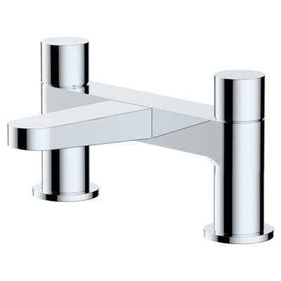 RAK Petit Polished Chrome Round Bath Filler Mixer Tap Solid Brass