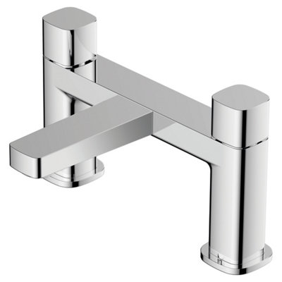 RAK Petit Polished Chrome Square Bath Filler Mixer Tap Solid Brass