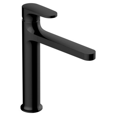 RAK Portofino Mid Height Matt Black Modern Basin Mixer Tap Solid Brass