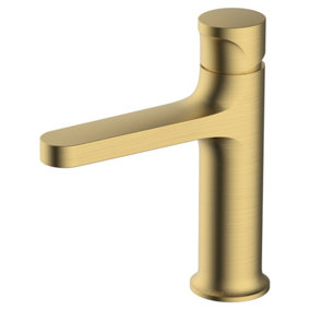 RAK Positano Brushed Gold Modern Basin Sink Mixer Tap Solid Brass