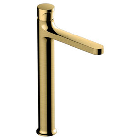 RAK Positano Tall Brushed Gold Modern Basin Tap Solid Brass
