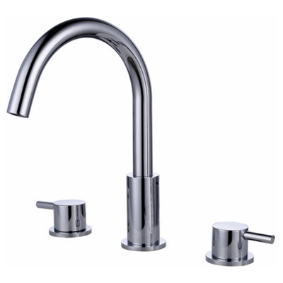 RAK Prima Tech Polished Chrome 3 Hole Modern Basin Mixer Tap Solid Brass