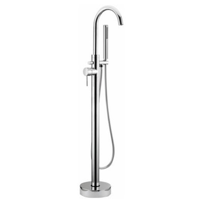 RAK Prima Tech Polished Chrome Freestanding Bath Shower Mixer Tap Solid Brass