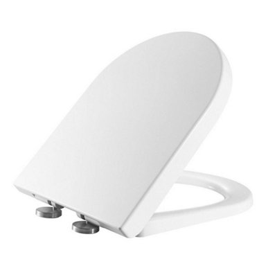 RAK Resort Mini Soft Close WC Toilet Seat with Quick Release Button - D Shape Wrap Over