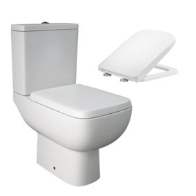 RAK S600 Close Coupled Toilet WC w/ Wrap Over Seat