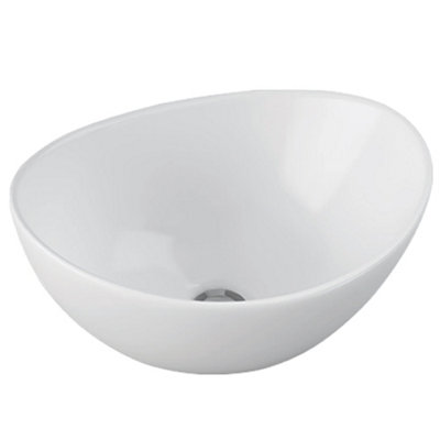 RAK Shell Oval Sit on Wash Basin Bowl Bathroom 390mm White (BASIN ONLY)