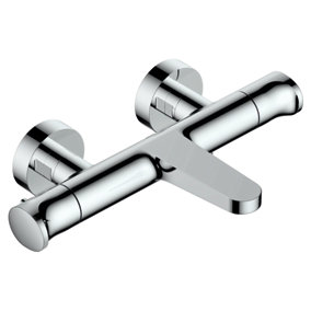 RAK Showering Polished Chrome Wall Mounted Thermostatic Bath Shower Mixer Valve Tap
