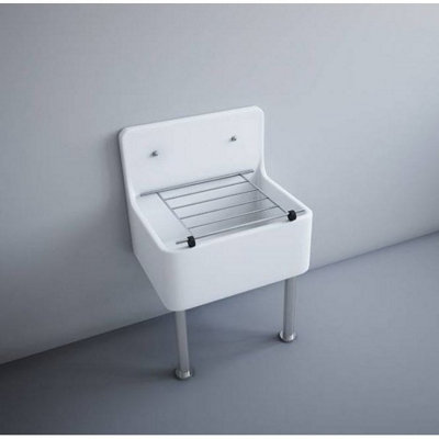 RAK Single Bowl Fireclay Cleaner Sink OC23AAWHA Includes Grill
