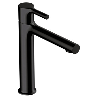 RAK Sorrento Mid Height Matt Black Modern Basin Mixer Tap Solid Brass