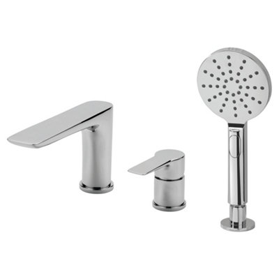 RAK Sport 3 Hole Polished Chrome Modern Bath Shower Mixer Tap Solid Brass