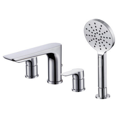 RAK Sport 4 Hole Polished Chrome Modern Bath Shower Mixer Tap Solid Brass