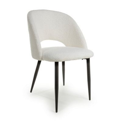 Ralanta Boucle White Dining Chair