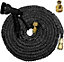 Ram 100FT Black Expandable Garden Hose Pipe Flexible Garden Lawn Hose With 7 Dial Spray Nozzle